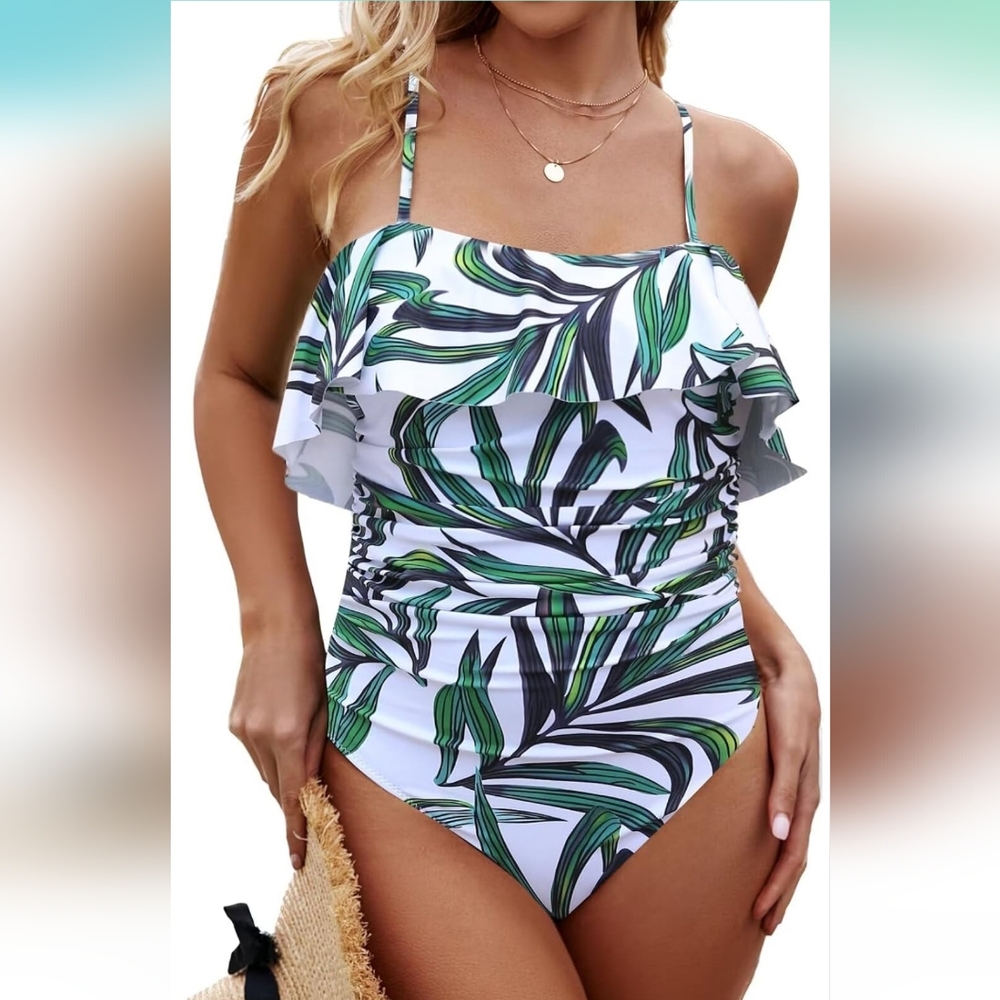 #22- VIMPUNEC Ruffle Tummy Control Swimsuits